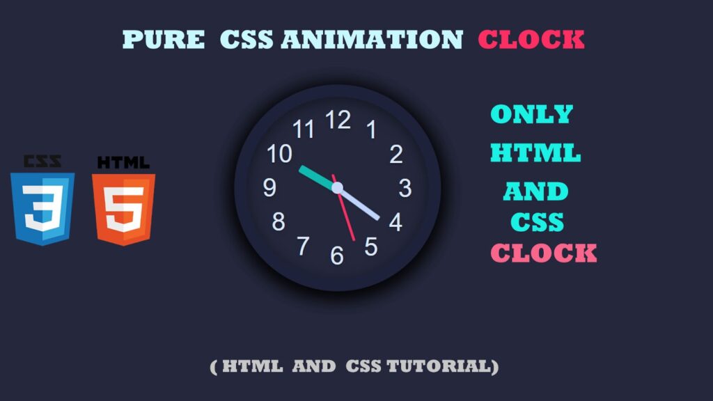 CSS Animation Clock Design using HTML and CSS | Responsive Clock Tutorial