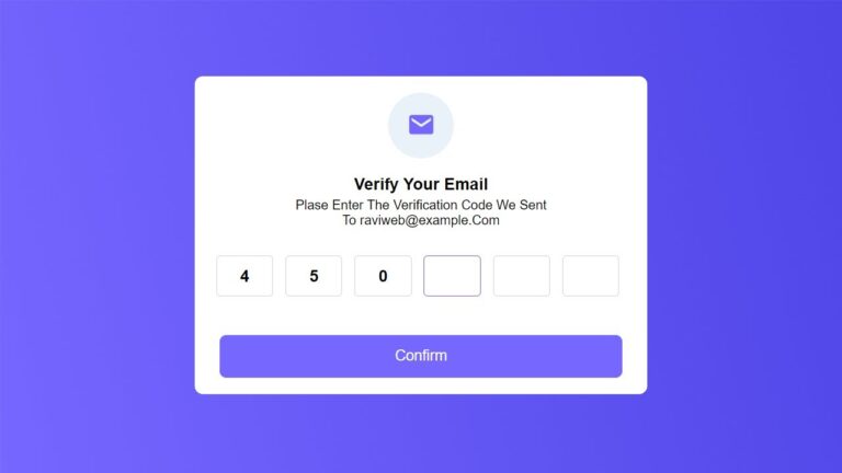 How to Create OTP Verification Code Form Using HTML, CSS and JavaScript