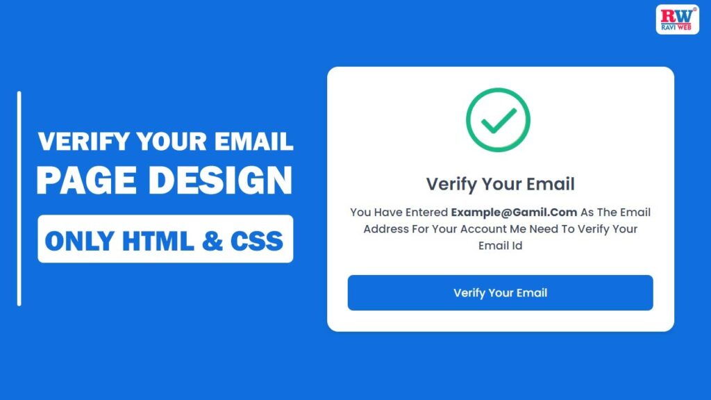 Verify Email Page in HTML & CSS with Animation