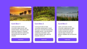 Responsive card design using HTML and CSS with hover effect UI component