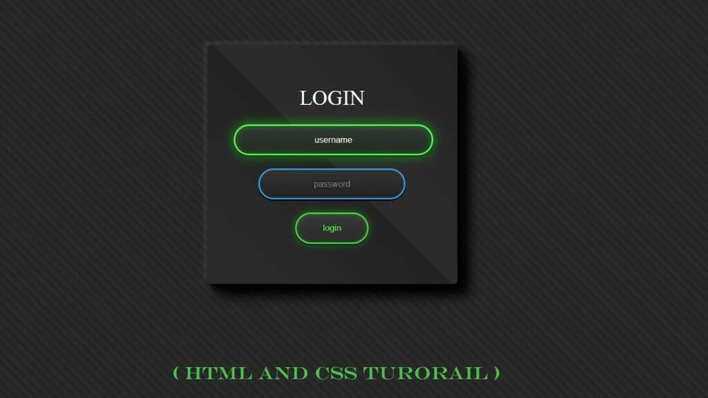 modern responsive login page design using html and css with glowing animation