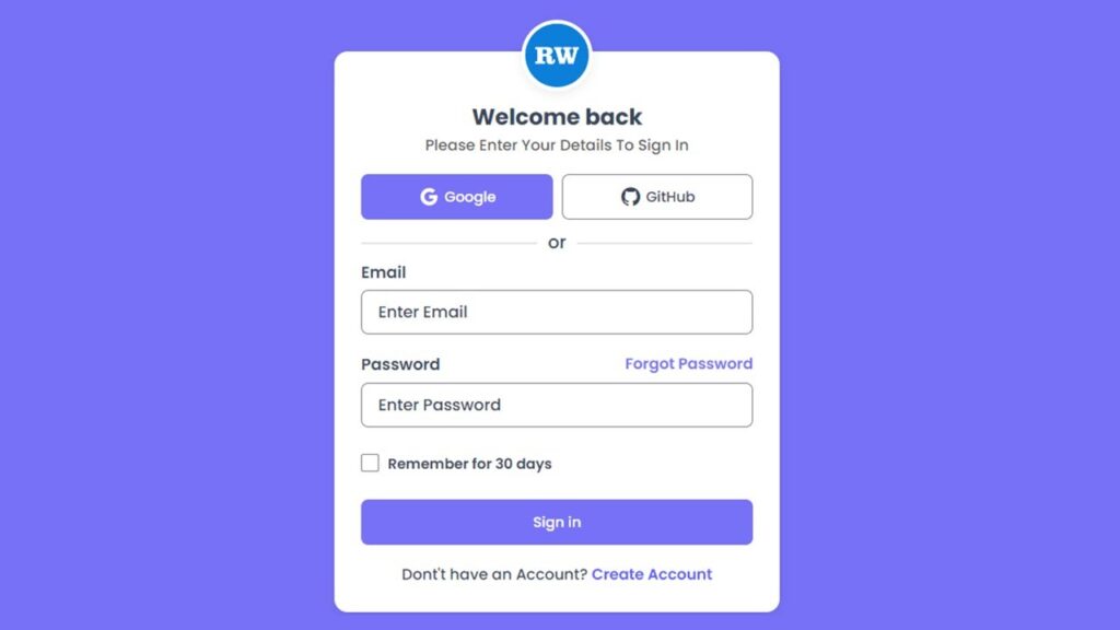 Responsive login page in HTML and CSS with modern UI design